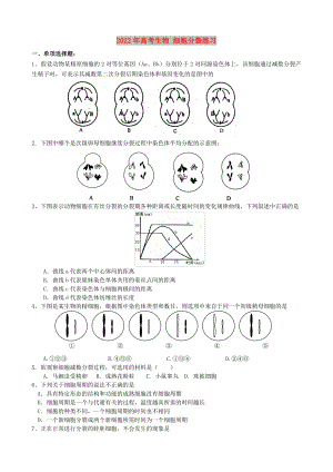 2022年高考生物 細(xì)胞分裂練習(xí)