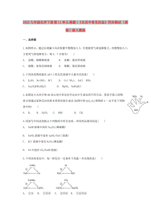 2022九年級(jí)化學(xué)下冊(cè) 第11單元 課題1《生活中常見(jiàn)的鹽》同步測(cè)試 （新版）新人教版