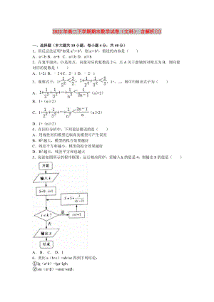 2022年高二下學(xué)期期末數(shù)學(xué)試卷（文科） 含解析(I)