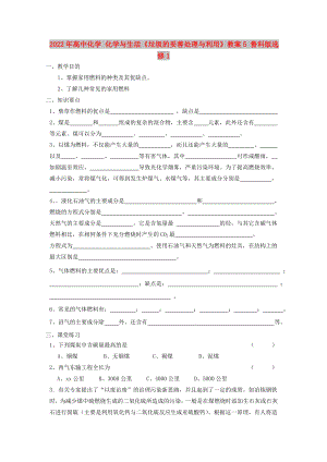 2022年高中化學(xué) 化學(xué)與生活《垃圾的妥善處理與利用》教案5 魯科版選修1