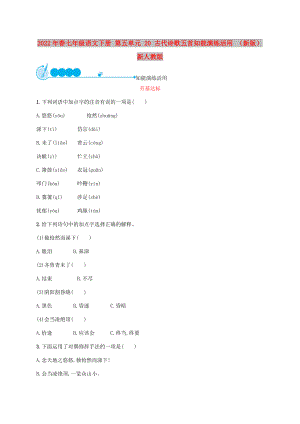 2022年春七年級語文下冊 第五單元 20 古代詩歌五首知能演練活用 （新版）新人教版