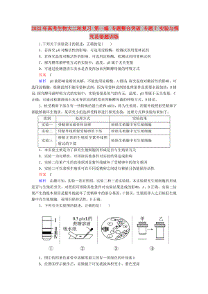 2022年高考生物大二輪復(fù)習(xí) 第一編 專題整合突破 專題7 實驗與探究易錯題訓(xùn)練