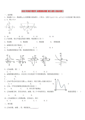 2022年高中數(shù)學(xué) 函數(shù)測試題 新人教A版必修1