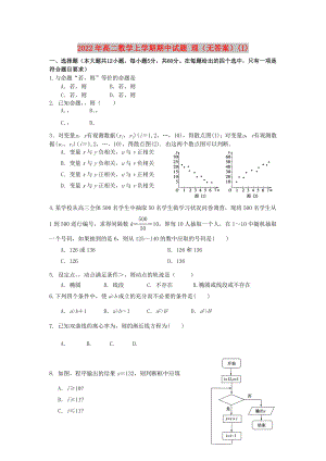 2022年高二數(shù)學(xué)上學(xué)期期中試題 理（無答案）(I)