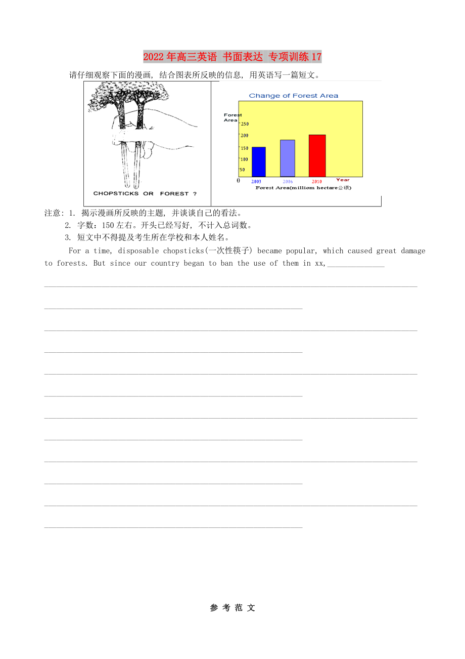 2022年高三英语 书面表达 专项训练17_第1页