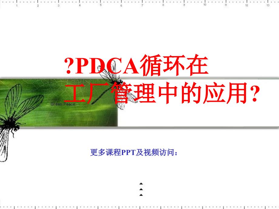 pdca循环在工厂管理中的应用_第1页