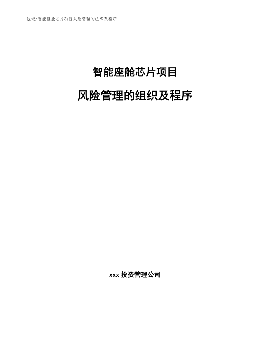 智能座舱芯片项目风险管理的组织及程序_第1页