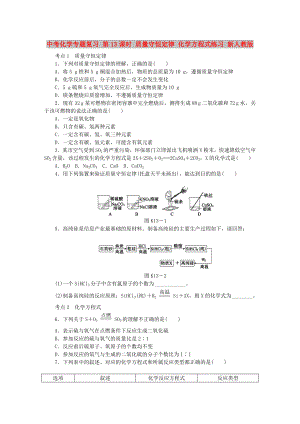 中考化學(xué)專題復(fù)習(xí) 第13課時 質(zhì)量守恒定律 化學(xué)方程式練習(xí) 新人教版