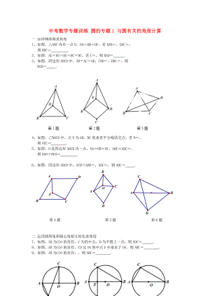 中考數(shù)學(xué)專(zhuān)題訓(xùn)練 圓的專(zhuān)題1 與圓有關(guān)的角度計(jì)算