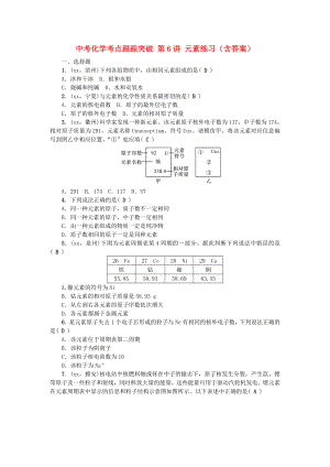 中考化學(xué)考點(diǎn)跟蹤突破 第6講 元素練習(xí)（含答案）