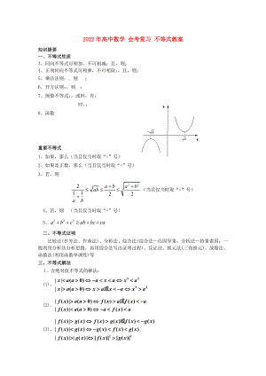 2022年高中數(shù)學(xué) 會(huì)考復(fù)習(xí) 不等式教案