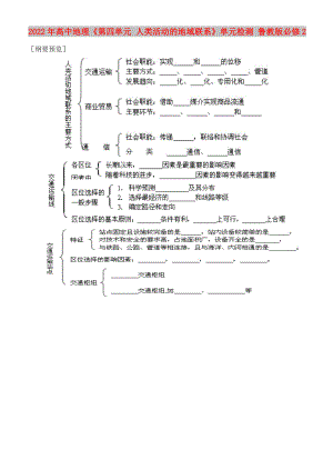 2022年高中地理《第四單元 人類活動的地域聯系》單元檢測 魯教版必修2