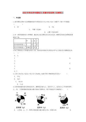 2022中考化學(xué)專題練習(xí) 質(zhì)量守恒定律（含解析）