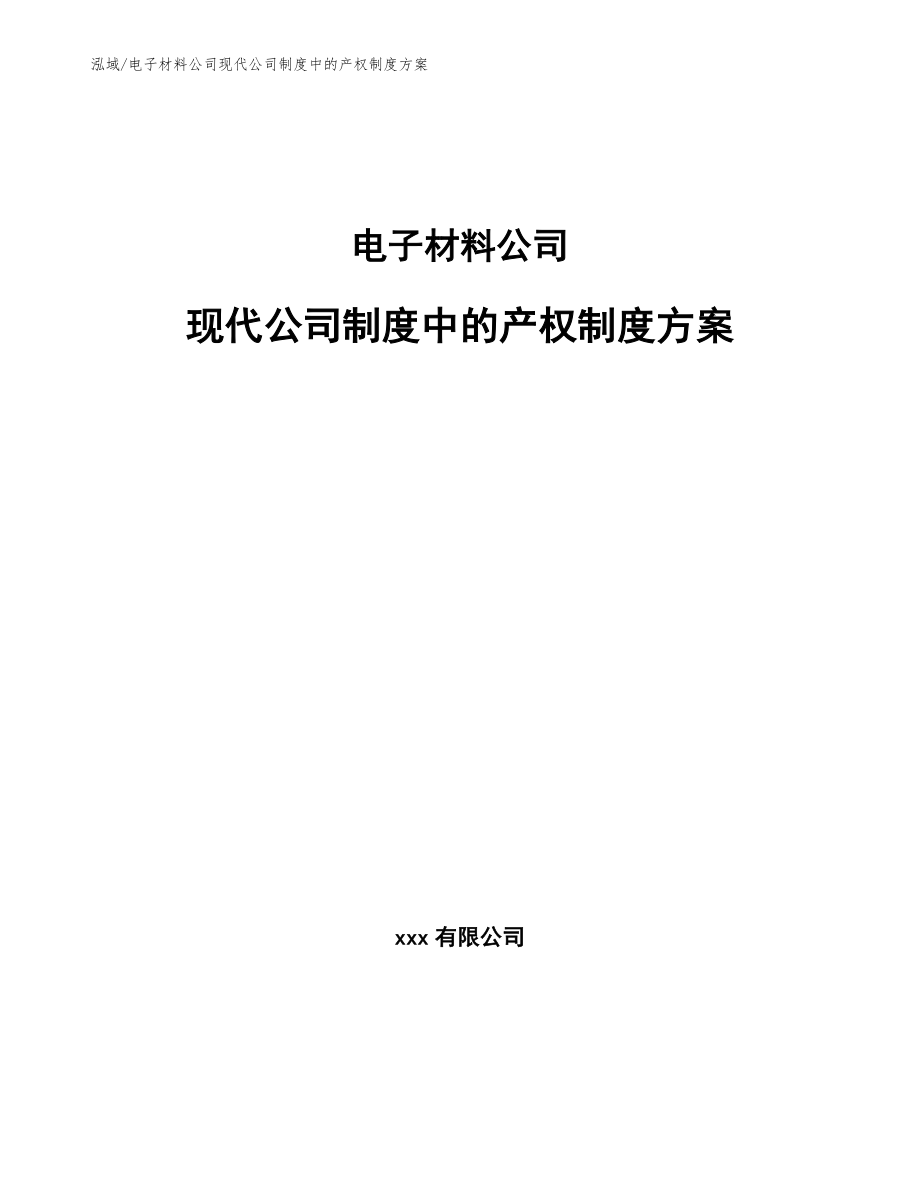 电子材料公司现代公司制度中的产权制度方案（参考）_第1页