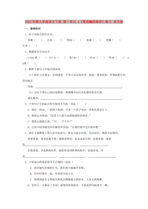 2022年春九年級(jí)語(yǔ)文下冊(cè) 第一單元 4《更浩瀚的海洋》練習(xí) 語(yǔ)文版