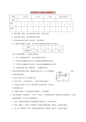 中考物理 專題復習檢測題十一