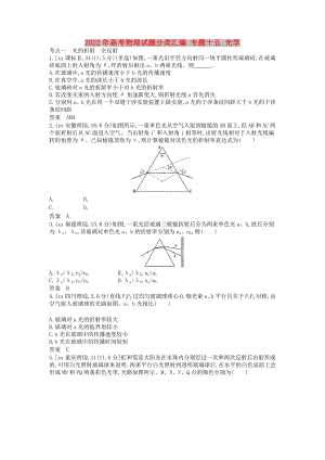 2022年高考物理試題分類匯編 專題十五 光學(xué)