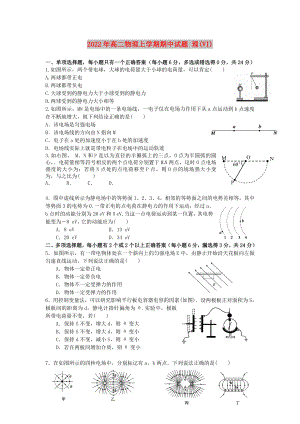 2022年高二物理上學(xué)期期中試題 理(VI)