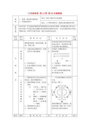 九年級體育 第12周 第23次課教案