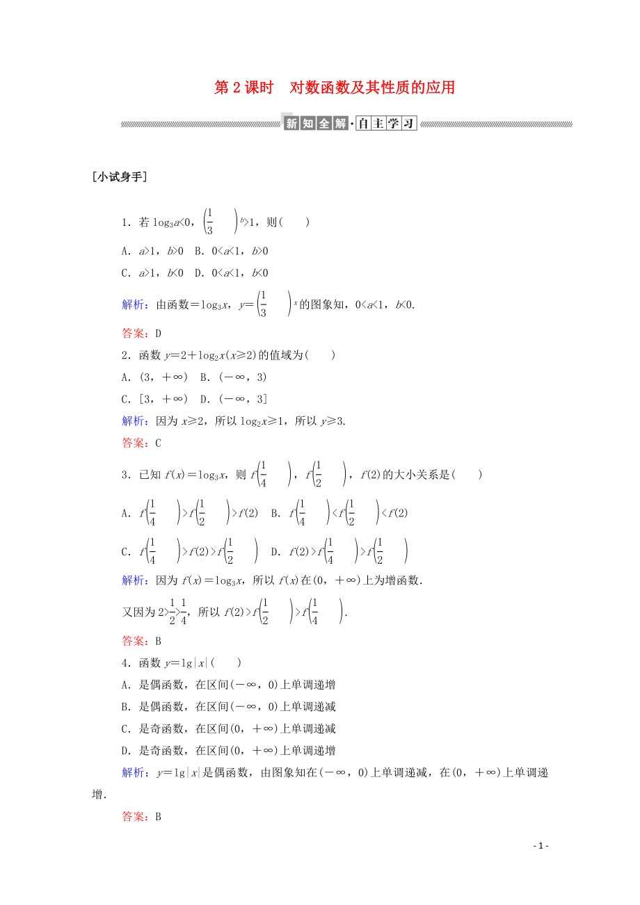 2019-2020學(xué)年高中數(shù)學(xué) 第二章 基本初等函數(shù)（Ⅰ）2.2.2.2 對數(shù)函數(shù)及其性質(zhì)的應(yīng)用學(xué)案（含解析）新人教A版必修1_第1頁