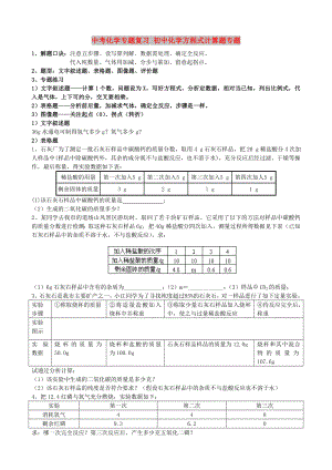 中考化學專題復習 初中化學方程式計算題專題