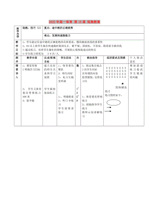 2022年高一體育 第15課 短跑教案