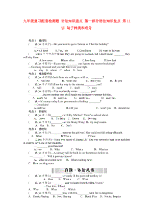 九年級復(fù)習(xí)配套檢測題 語法知識盤點 第一部分語法知識盤點 第11講 句子種類和成分