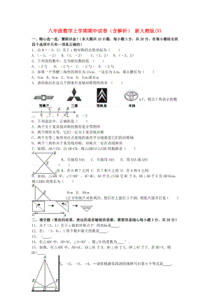 八年級數(shù)學(xué)上學(xué)期期中試卷（含解析） 新人教版(V)