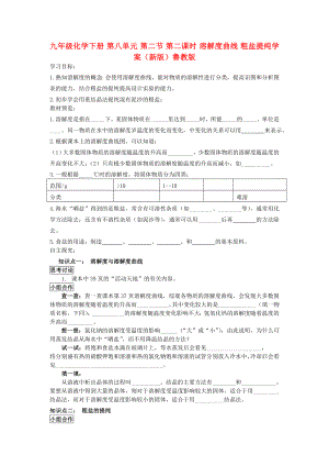 九年級(jí)化學(xué)下冊(cè) 第八單元 第二節(jié) 第二課時(shí) 溶解度曲線 粗鹽提純學(xué)案（新版）魯教版