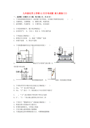 九年級化學(xué)上學(xué)期12月月考試題 新人教版(II)