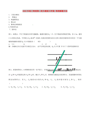 2022年高三物理第二輪專題復(fù)習(xí)學(xué)案 物理解題方法