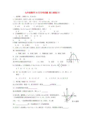 九年級(jí)數(shù)學(xué)10月月考試題 新人教版(V)