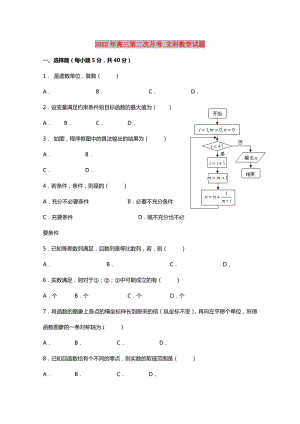 2022年高三第二次月考 文科數(shù)學(xué)試題