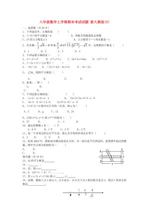 八年級(jí)數(shù)學(xué)上學(xué)期期末考試試題 新人教版(V)