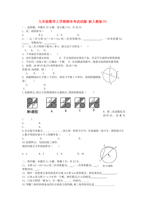 九年級數(shù)學(xué)上學(xué)期期末考試試題 新人教版(V)