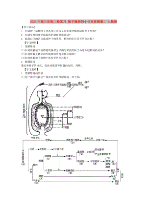 2022年高三生物二輪復習 被子植物的個體發(fā)育教案1 人教版