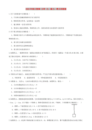 2022年高三物理 力學(xué) 力、重力、彈力訓(xùn)練案