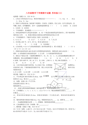 八年級(jí)數(shù)學(xué)下學(xué)期期中試題 蘇科版(II)