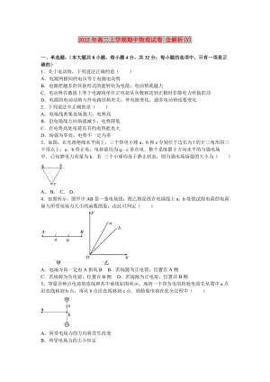 2022年高二上學(xué)期期中物理試卷 含解析(V)