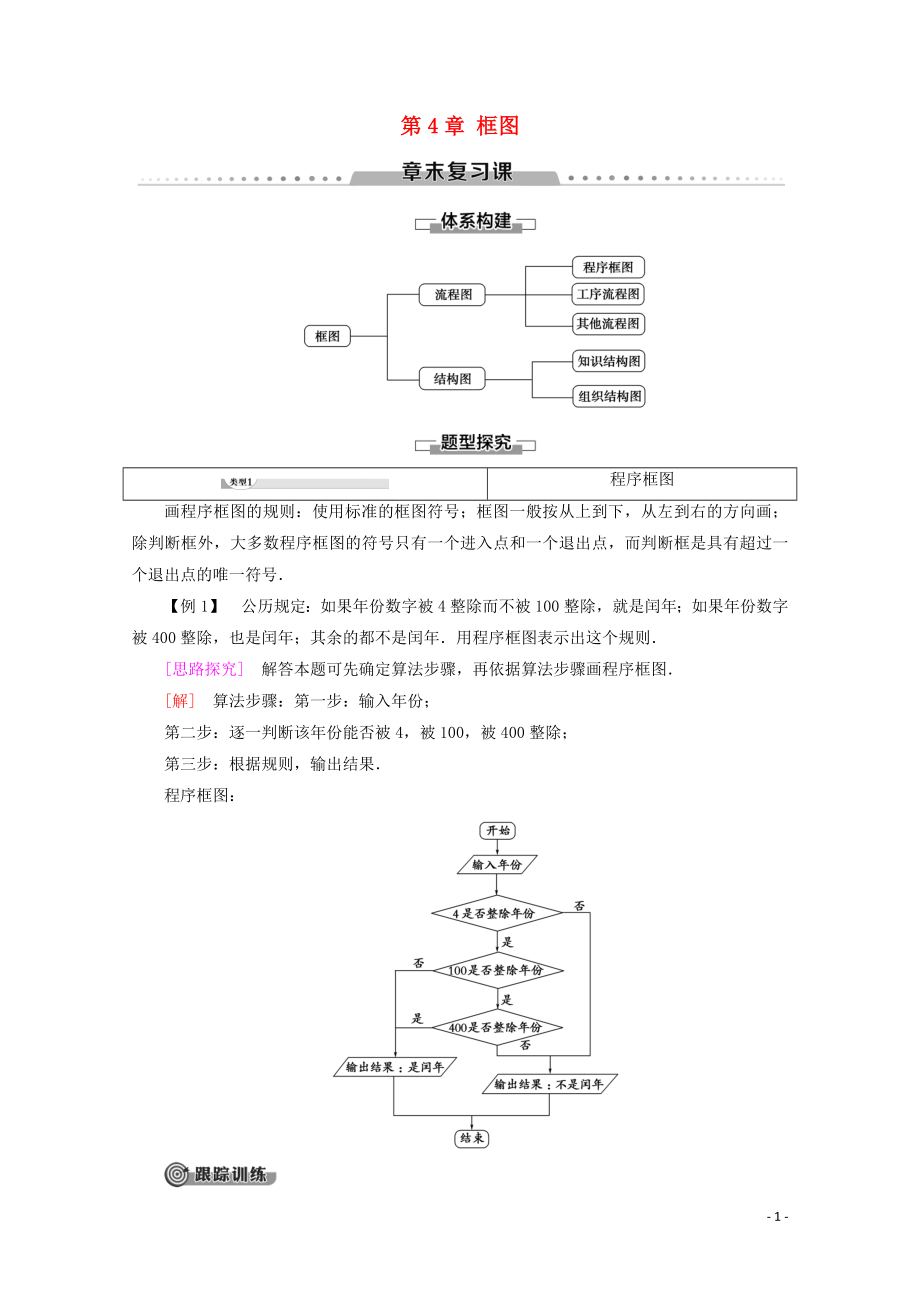 2019-2020學(xué)年高中數(shù)學(xué) 第4章 框圖章末復(fù)習(xí)課學(xué)案 新人教B版選修1-2_第1頁