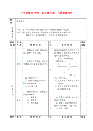 九年級(jí)體育 教案（素質(zhì)練習(xí)2） 人教新課標(biāo)版