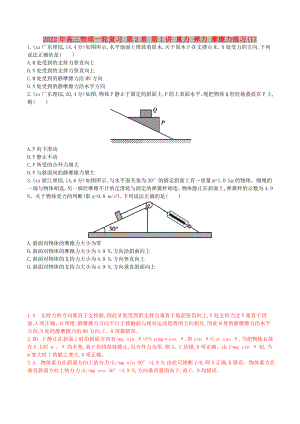 2022年高三物理一輪復(fù)習(xí) 第2章 第1講 重力 彈力 摩擦力練習(xí)(I)