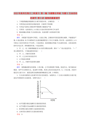 2022年高考生物大二輪復(fù)習(xí) 第一編 專題整合突破 專題5 生命活動的調(diào)節(jié) 第3講 植物的激素調(diào)節(jié)