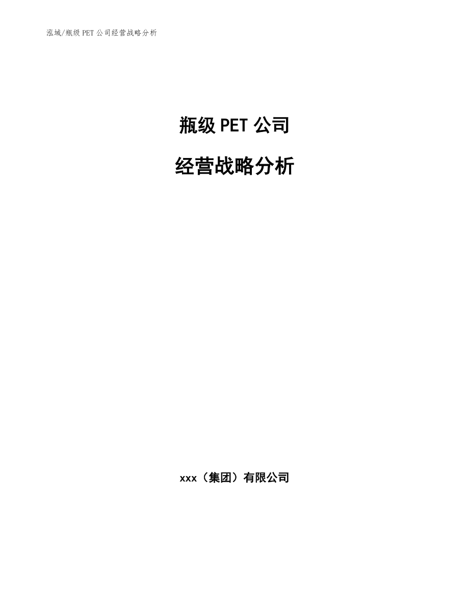 瓶级PET公司经营战略分析_范文_第1页