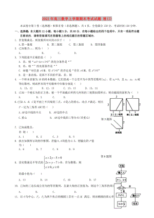 2022年高三數(shù)學(xué)上學(xué)期期末考試試題 理(I)