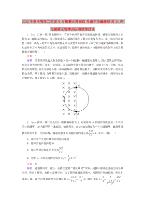 2022年高考物理二輪復(fù)習(xí) 專(zhuān)題整合突破四 電路和電磁感應(yīng) 第11講 電磁感應(yīng)規(guī)律及應(yīng)用效果自評(píng)