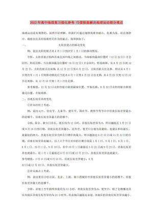 2022年高中地理復(fù)習(xí)強(qiáng)化參考 巧借極值解決地球運(yùn)動(dòng)部分難點(diǎn)