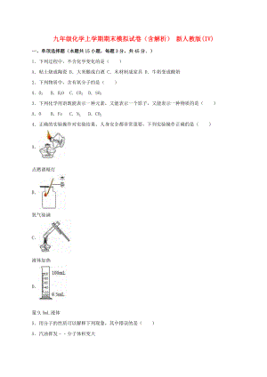 九年級化學(xué)上學(xué)期期末模擬試卷（含解析） 新人教版(IV)