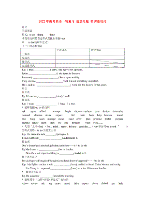 2022年高考英語一輪復習 語法專題 非謂語動詞