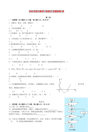 2022年高三數(shù)學(xué)一輪復(fù)習(xí) 質(zhì)量檢測(cè) 理